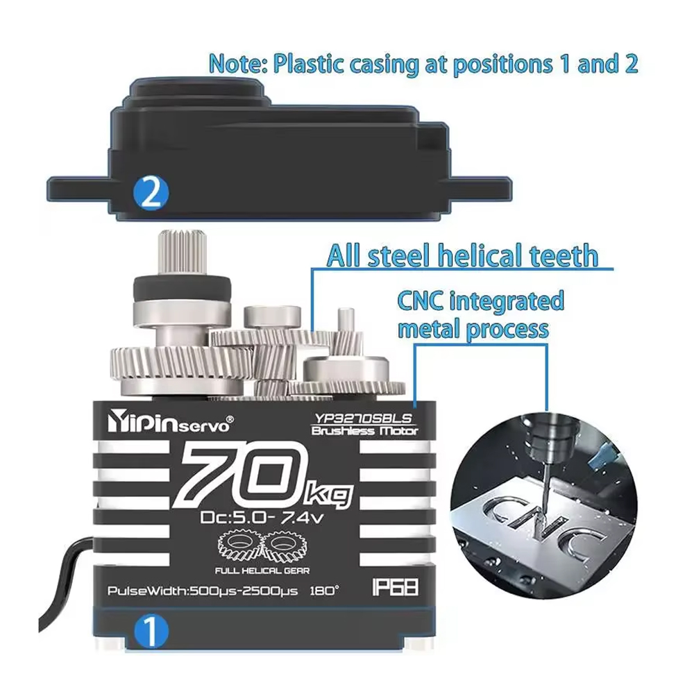 1/2PCS 70KG Large Torque Brush - Servo Motor Cnc 评论和价格