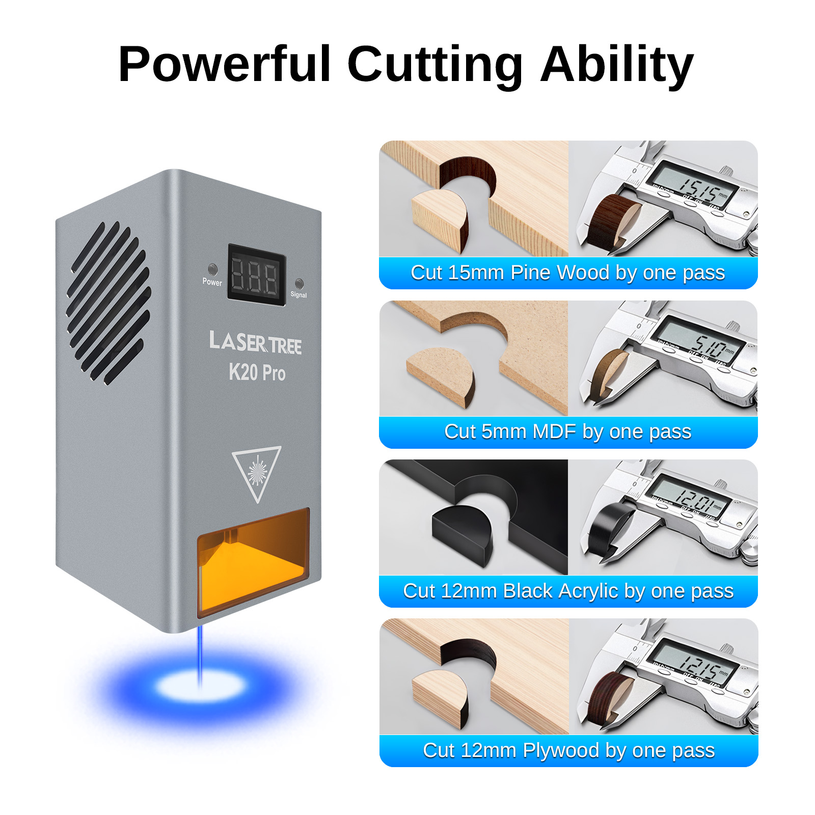 LASER TREE K20 20W Optical Pow - Industrial Laser Cutter 评论和价格