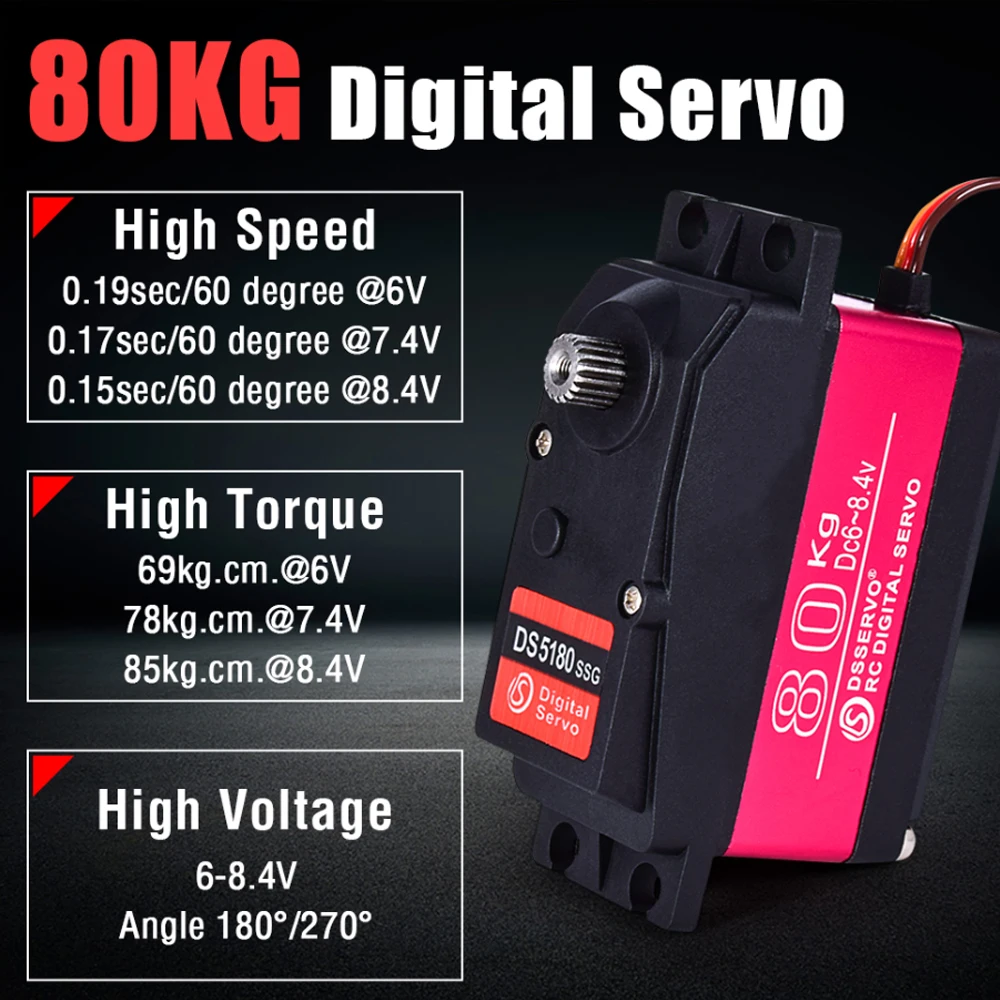 Dsservo Waterproof DS5180 80KG - Servo Motor Cnc 评论和价格