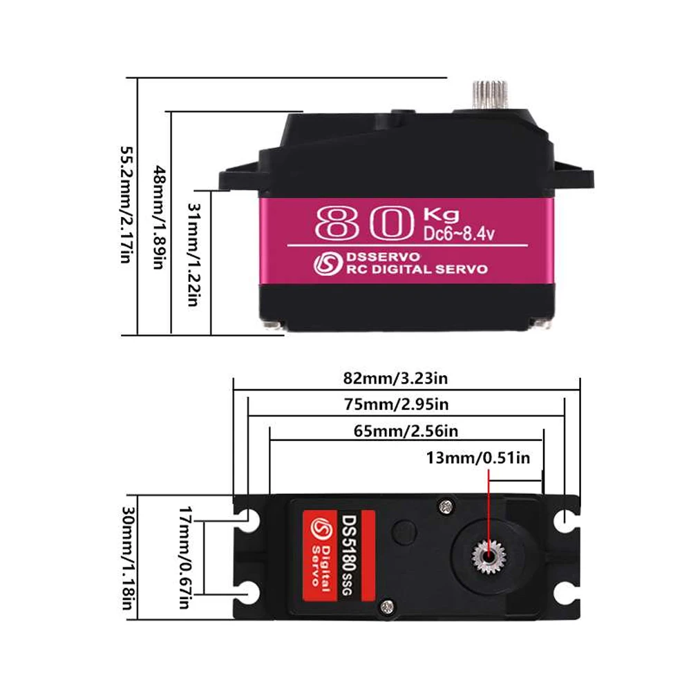 Dsservo Waterproof DS5180 80KG - Servo Motor Cnc 评论和价格